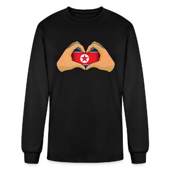 North Korea - Men's Long Sleeve T-Shirt - black - Front