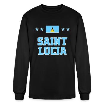 Saint Lucia - Men's Long Sleeve T-Shirt - black - Front