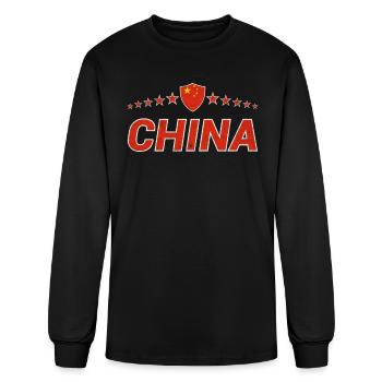China - Men's Long Sleeve T-Shirt - black - Front
