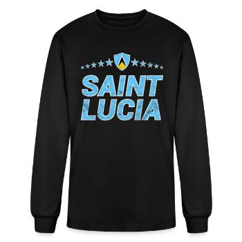Saint Lucia - Men's Long Sleeve T-Shirt - black - Front