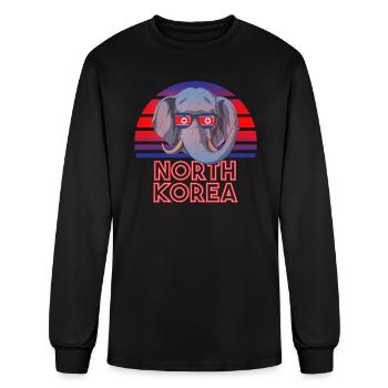 North Korea - Men's Long Sleeve T-Shirt - black - Front