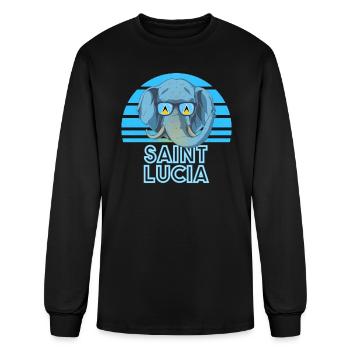 Saint Lucia - Men's Long Sleeve T-Shirt - black - Front