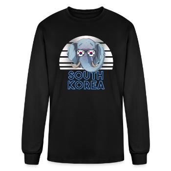 South Korea - Men's Long Sleeve T-Shirt - black - Front