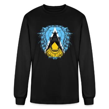 Saint Lucia - Men's Long Sleeve T-Shirt - black - Front
