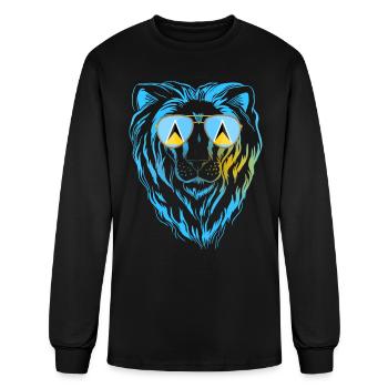 Saint Lucia - Men's Long Sleeve T-Shirt - black - Front