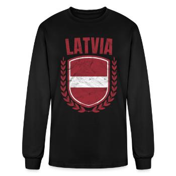 Latvia - Men's Long Sleeve T-Shirt - black - Front