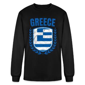 Greece - Men's Long Sleeve T-Shirt - black - Front