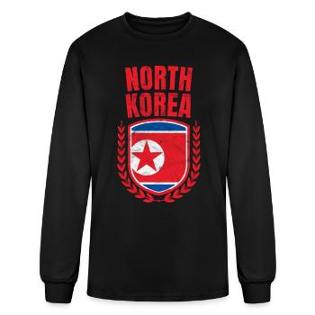 North Korea - Men's Long Sleeve T-Shirt - black - Front