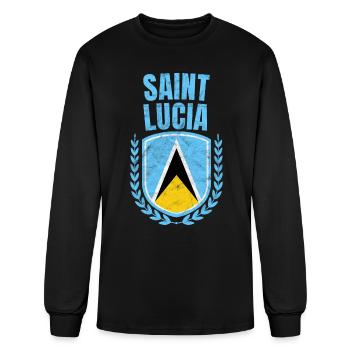 Saint Lucia - Men's Long Sleeve T-Shirt - black - Front