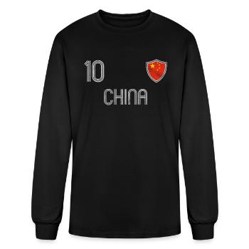 China - Men's Long Sleeve T-Shirt - black - Front