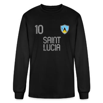 Saint Lucia - Men's Long Sleeve T-Shirt - black - Front