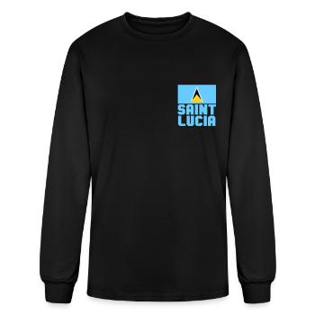 Saint Lucia - Men's Long Sleeve T-Shirt - black - Front