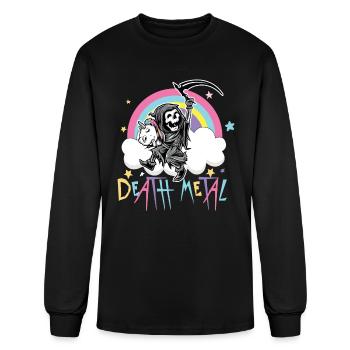 Death Metal Unicorn Grim Reaper Heavy Unicorn - T-shirt à manches longues Homme - noir - Devant