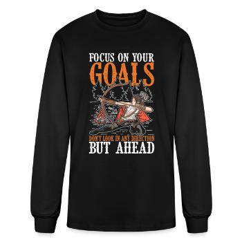 Focus On Your Goals Don't Look In Any Direction - Men's Long Sleeve T-Shirt - black - Front