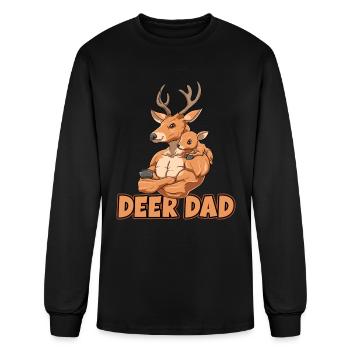 Deer Dad for a Deer Lover Deer Fan - Men's Long Sleeve T-Shirt - black - Front