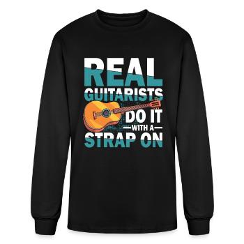 Real Guitarists Do It With A Strap On - Men's Long Sleeve T-Shirt - black - Front