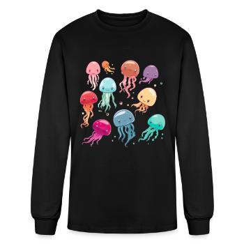 Jellyfish Shoal Sea Beach Meduse Marine Diver - Men's Long Sleeve T-Shirt - black - Front