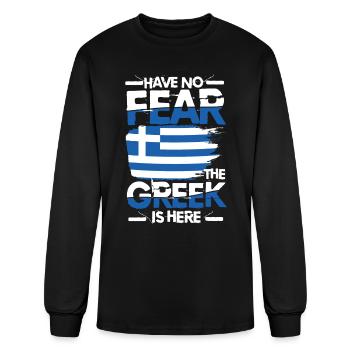 Have No Fear The Greek Is Here - Men's Long Sleeve T-Shirt - black - Front