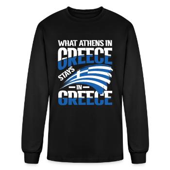 What Athens In Greece Stays In Greece - Men's Long Sleeve T-Shirt - black - Front