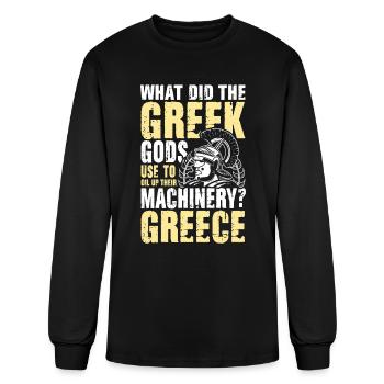 Greek Gods Oil Up Their Machinery Greece - Men's Long Sleeve T-Shirt - black - Front