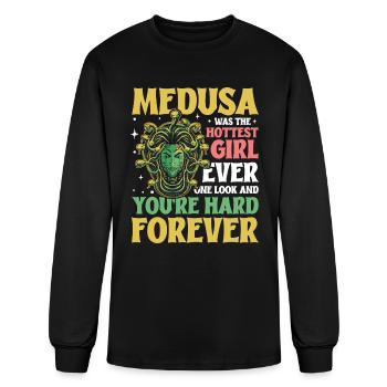 Medusa One Look And You Are Hard Forever - Men's Long Sleeve T-Shirt - black - Front