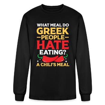 Meal Greek People Chili's Meal - Men's Long Sleeve T-Shirt - black - Front