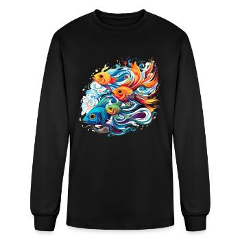 Exotic Ornamental Fish Aquarium - Men's Long Sleeve T-Shirt - black - Front