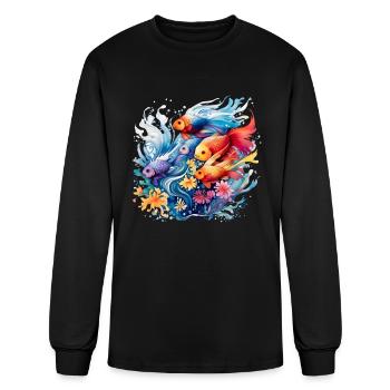 Exotic Ornamental Fish Aquarium - Men's Long Sleeve T-Shirt - black - Front