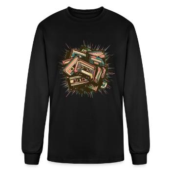 80s Retro Cassette Classic Cassette Tape for a - Men's Long Sleeve T-Shirt - black - Front