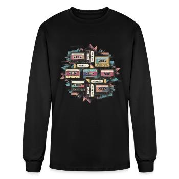 80s Retro Cassette Classic Cassette Tape for a - Men's Long Sleeve T-Shirt - black - Front