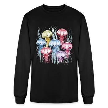 Jellyfish Shoal Sea Beach Meduse Marine Diver - Men's Long Sleeve T-Shirt - black - Front