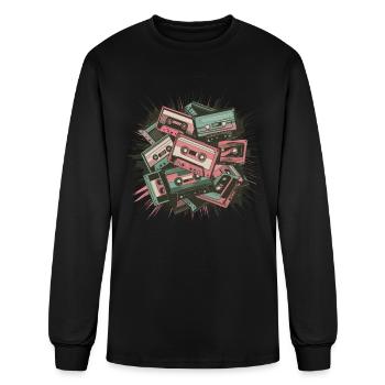 80s Retro Cassette Classic Cassette Tape for a - Men's Long Sleeve T-Shirt - black - Front