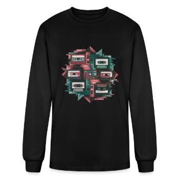 80s Retro Cassette Classic Cassette Tape for a - Men's Long Sleeve T-Shirt - black - Front