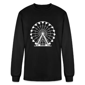 Elegant Ferris Wheel in Minimalist Design - Men's Long Sleeve T-Shirt - black - Front