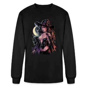 Beautiful Witch Enchanting Moonlit Night - Men's Long Sleeve T-Shirt - black - Front