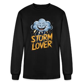 Storm Lover Cloud with Lightning Art - Men's Long Sleeve T-Shirt - black - Front