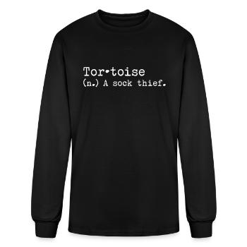 A Sock Thief Tortoise - Men's Long Sleeve T-Shirt - black - Front