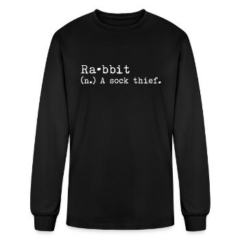 A Sock Thief Rabbit - Men's Long Sleeve T-Shirt - black - Front