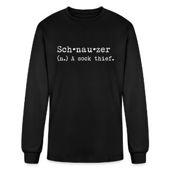 A Sock Thief Schnauzer - Men's Long Sleeve T-Shirt - black - Front
