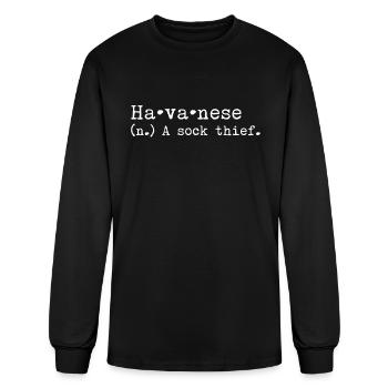 A Sock Thief Havanese - Men's Long Sleeve T-Shirt - black - Front