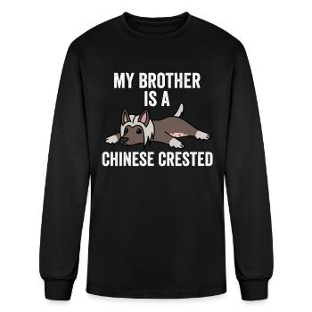 Mon frère est un Chinois à crête - T-shirt à manches longues Homme - noir - Devant