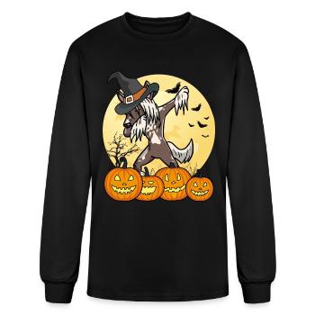 Dabbing Halloween à crête chinoise - T-shirt à manches longues Homme - noir - Devant