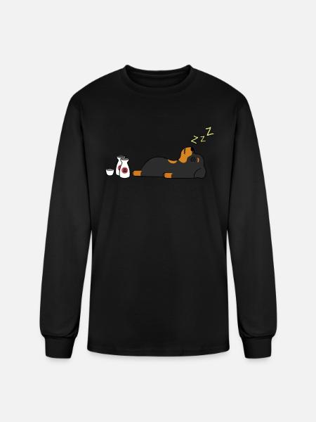 Rottweiler Sake Drunk - Men's Long Sleeve T-Shirt - black
