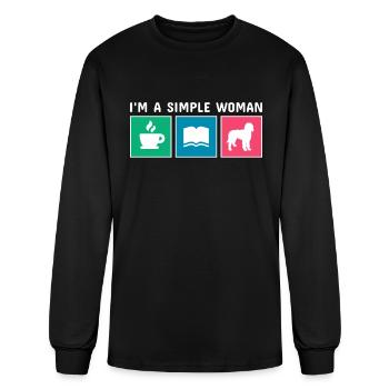 Coffee Books Goldendoodle I'm A Simple Woman - Men's Long Sleeve T-Shirt - black - Front
