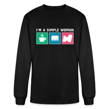 Coffee Books Havanese I'm A Simple Woman - Men's Long Sleeve T-Shirt - black - Front