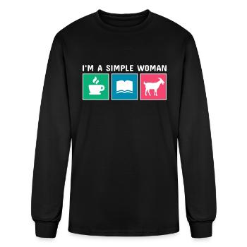 Coffee Books Goat I'm A Simple Woman - Men's Long Sleeve T-Shirt - black - Front