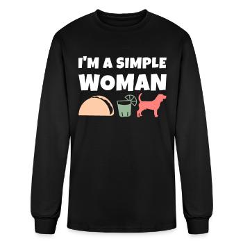 I'm A Simple Woman Tacos Tequila Beagle - Men's Long Sleeve T-Shirt - black - Front