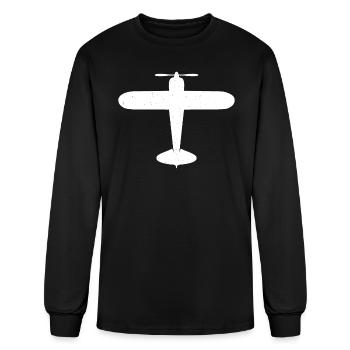 Airplane Propeller Plane Flying - Men's Long Sleeve T-Shirt - black - Front