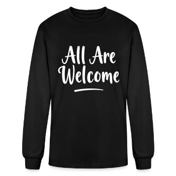 Tous sont les bienvenus - T-shirt à manches longues Homme - noir - Devant