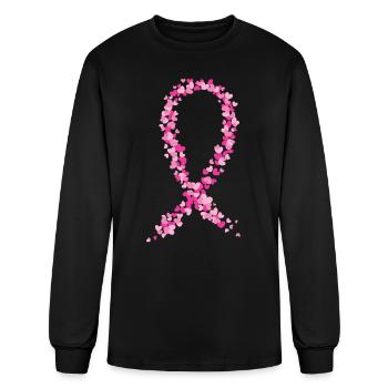 Breast Cancer Ribbon - Men's Long Sleeve T-Shirt - black - Front